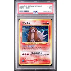 PSA 5 EX Entei 244 Japanese 2000 Awakening Legends Neo 3 Revelation Holo Rare - Image 1