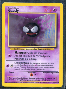 Gastly 50/102 Dutch Base Set Unlimited NL WOTC Wizards Pokemon Card TCG GD #2 - Image 1