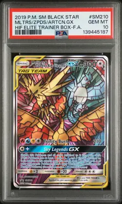 2019 POKEMON SM BLACK STAR PROMO FULL ART/MOLTRES & ZAPDOS & ARTICUNO GX PSA 10 - Image 1