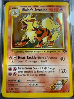 Blaine's Arcanine 1 PSA 7 2000 Pokemon Gym Challenge holo NM vintage pokemon - Image 2