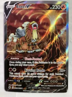Pokemon Entei v Holo Ultra Rare TCG Card Crown Zenith Galarian Gallery GG36/GG70 - Image 1
