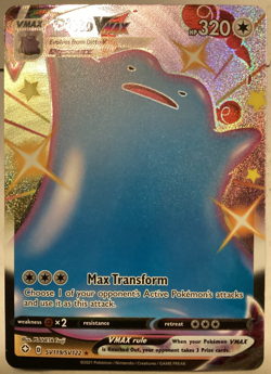 Pokemon TCG Ditto VMAX Full Art Ultra Rare SV119/SV122 Shining Fates - Image 1