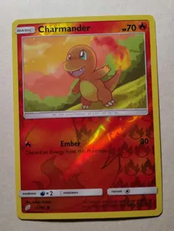 2019 Pokemon Charmander 12/181 Sm-Team Up REVERSE HOLO NM/NM+ CLEAN FOIL MINTY - Image 1