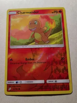 2019 Pokemon Charmander 12/181 Sm-Team Up REVERSE HOLO NM/NM+ CLEAN FOIL MINTY - Image 2