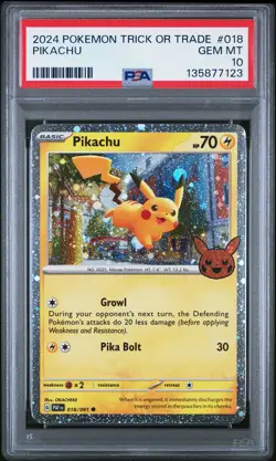 2024 POKEMON TRICK OR TRADE #018 PIKACHU PSA 10 - Image 1
