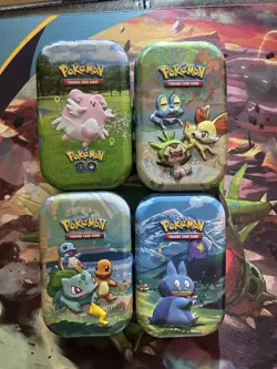 Pokemon Lot Of 4 Empty Mini Tins Cleaned Great Condition - Image 1