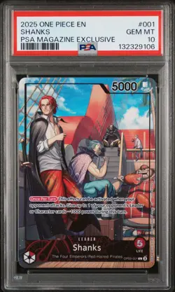 2025 ONE PIECE PROMOS PSA MAGAZINE EXCLUSIVE #001 SHANKS PSA 10 - Image 1