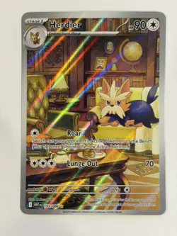 2025 Pokemon White Flare Herdier 155/086 Illustration Rare - NM - Image 1