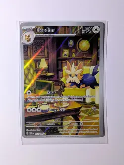 2025 Pokemon White Flare Herdier 155/086 Illustration Rare - NM - Image 1
