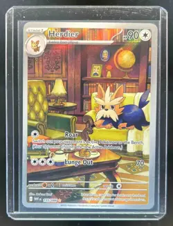 2025 Pokemon SV White Flare Herdier Illustration Rare #155/086 - Image 1