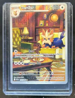 2025 Pokemon SV White Flare WHT EN Herdier Illustration Rare #155/086 - Image 1