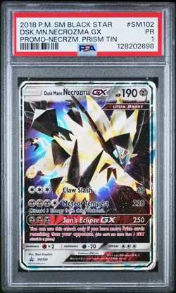 2018 POKEMON SM BLACK STAR PROMO NECROZMA PRISM TIN DUSK MANE NECROZMA GX PSA 1 - Image 1