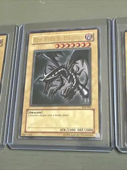 Yu-Gi-Oh! TCG Red-Eyes Black Dragon Holo Rare Card SDJ-001 Vintage 1996 - Image 3