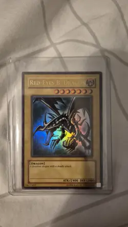 Yu-Gi-Oh! TCG Red-Eyes Black Dragon SDJ-001 Vintage Holo Rare Card 1996 - Image 2