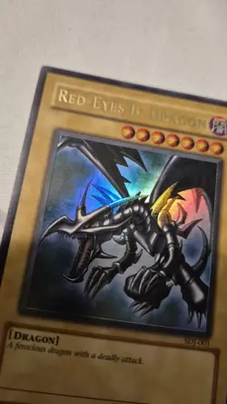 Yu-Gi-Oh! TCG Red-Eyes Black Dragon SDJ-001 Vintage Holo Rare Card 1996 - Image 4