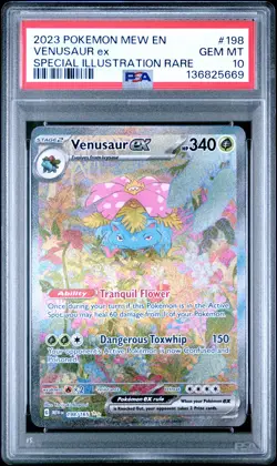 2023 POKEMON MEW EN-151 SPECIAL ILLUSTRATION RARE #198 VENUSAUR EX PSA 10 - Image 1