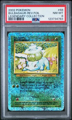 2002 POKEMON LEGENDARY COLLECTION#68 BULBASAUR-REVERSE FOIL PSA 8 - Image 1