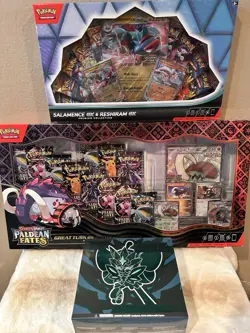 Pokemon TCG Paldean Fates Great Tusk EX Salamance Ex Twilight Masquerade ETB - Image 1