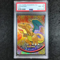 PSA 8 Charizard - #6 - Foil 1999 Topps Pokemon T.V. 342 - Image 1