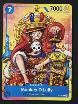 One Piece TCG Monkey.D.Luffy P-043 2nd Anniversary Stamp Promo NM - Image 1