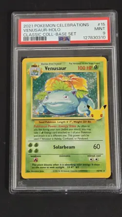 PSA 9 Venusaur Celebrations Classic Collection 15/102 Holo Rare Pokemon 2021 - Image 1