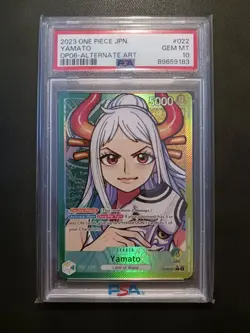 One Piece Card Game TCG OP06-022 Yamato Alt Art Leader PSA 10 Error Label - Image 1