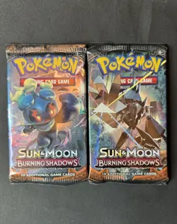 Pokemon TCG Sun & Moon Burning Shadows Booster Pack Lot of 2 - Image 1