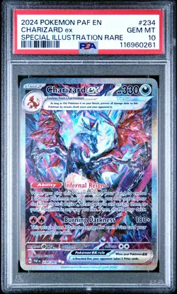 Pokemon Paldean Fates 234/091 Charizard EX Special Illustration Rare SIR PSA 10 - Image 1