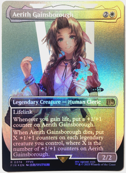 MTG Aerith Gainsborough (Borderless Foil) Final Fantasy 0374 FFVII FF7 NM - Image 1