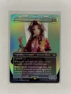 MTG Aerith Gainsborough (Borderless Foil) Final Fantasy 0374 FFVII FF7 NM - Image 1