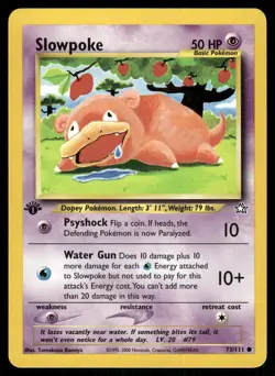 Pokemon Cards Slowpoke 73/111 1ST EDITION Neo Genesis WOTC Common NM - Image 1