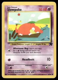 Pokemon Cards Slowpoke 67/82 UNLIMITED Team Rocket WOTC Common NM - Image 1