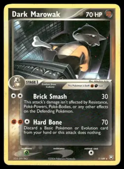 Pokemon Cards Dark Marowak 7/109 Team Rocket Returns Holo Rare MP - Image 1