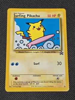 Pokemon TCG Surfing Pikachu Black Star Promo Card 28 NM - Image 1