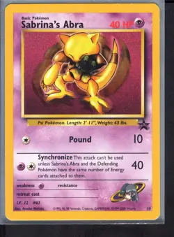 Sabrinas Abra #19 Black Star Promo (Mint/NM) Pokemon Card WOTC 2000 - Image 1