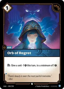 FOIL ! Riftbound Ahri Card Orb Of Regret OGN 090/298 English League of Legends - Image 1