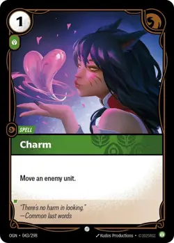FOIL ! Riftbound Charm Ahri Card OGN 043/298 English League of Legends - Image 1