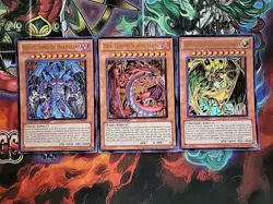 Yugioh Sacred Beast God 3 Card Set ULTRA RARE Raviel Hamon Uria LC02 NM - Image 1