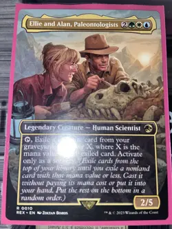 Ellie and Alan, Paleontologists Borderless jurasic parkMagic: The Gathering Card - Image 2