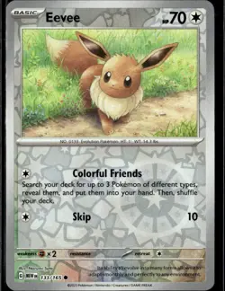 Pokemon Eevee 133/165 151 Reverse Holo Common 4 Card Lot - Image 1