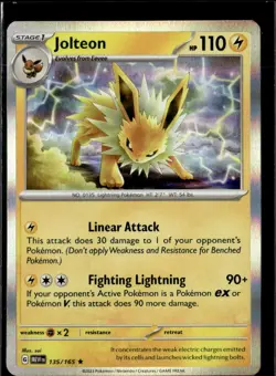 Pokemon Jolteon 135/165 151 Holo Rare 5 Card Lot - Image 1