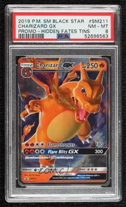 Charizard GX Pokemon Sun & Moon Black Star Promo PSA 8 - Image 1