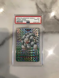POKEMON 1996 PSA 10 JPN BANDAI CARDDASS VENDING #76 GOLEM-PRISM - Image 1