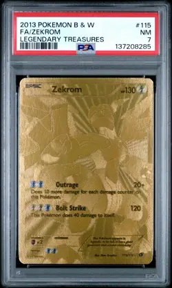 2013 POKEMON B&W LEGEND TREASURES #115 FULL ART/ZEKROM PSA 7 - Image 1