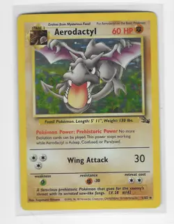 1999 Fossil Set Aerodactyl 1/62 Holo Rare Vintage Pokemon TCG - Image 1