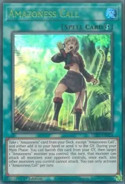 [GREEN ULTRA RARE] YuGiOh - Amazoness Call - NM/M - LDS1-EN024 - 1st Edition - Image 1