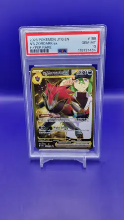 N's Zoroark EX Hyper Rare Card 189/159 Sv09: Journey Together Holo PSA 10 - Image 1