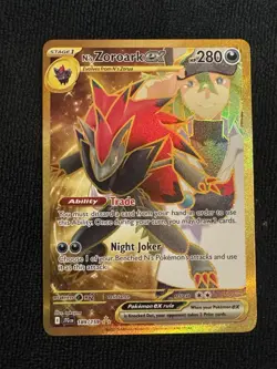 Pokemon TCG N's Zoroark EX Gold Hyper Rare Card 189/159 SV09 Journey Together - Image 1