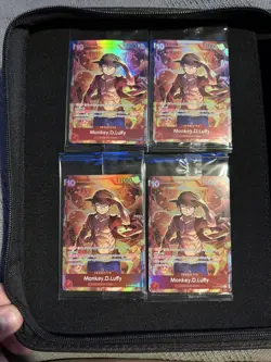 Set Of 4 Sealed Promo One Piece Card Treasure Booster Monkey.D.Luffy ST10-006 - Image 1