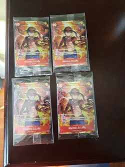 Monkey D. Luffy ST10-006 One Piece Card Treasure Booster Promo Sealed Set Of 4 - Image 1